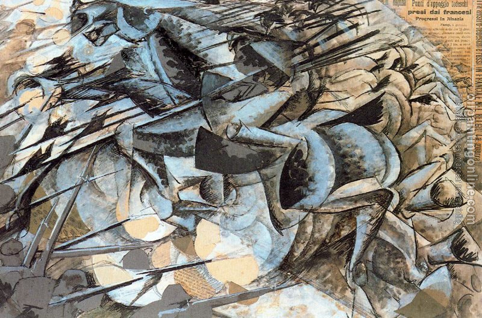 Umberto Boccioni - The Charge of the Lancers